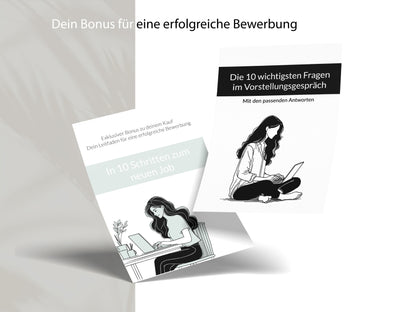 Exklusive Bonus-Guides für die erfolgreiche Bewerbung inklusive Tipps für das Vorstellungsgespräch im modernen CV Set.