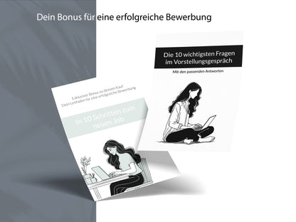 Exklusive Boni: 10-Schritte-Leitfaden für die Jobsuche und Tipps für das Vorstellungsgespräch im Professional CV Set.