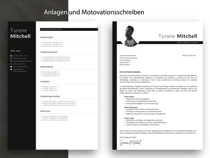 Vorlagen für Motivationsschreiben und Anlagenverzeichnis im Set für eine strukturierte und professionelle Bewerbung.