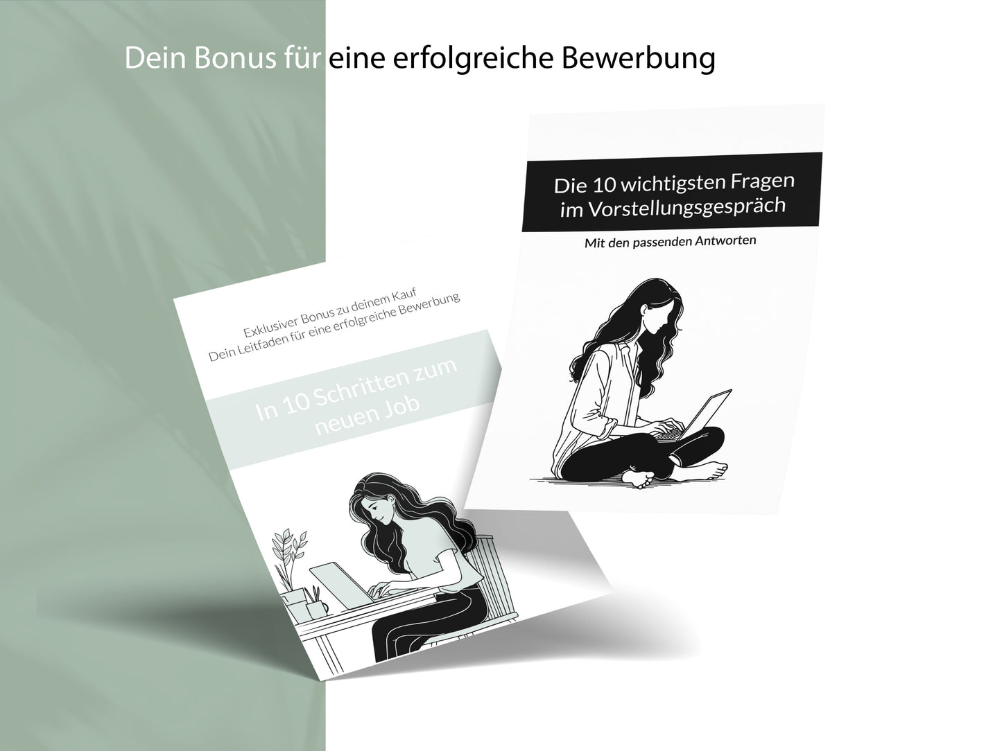 Bewerbung-Bonus mit Leitfaden und Tipps für das Vorstellungsgespräch passend zur Lebenslauf Vorlage in Word und Canva.