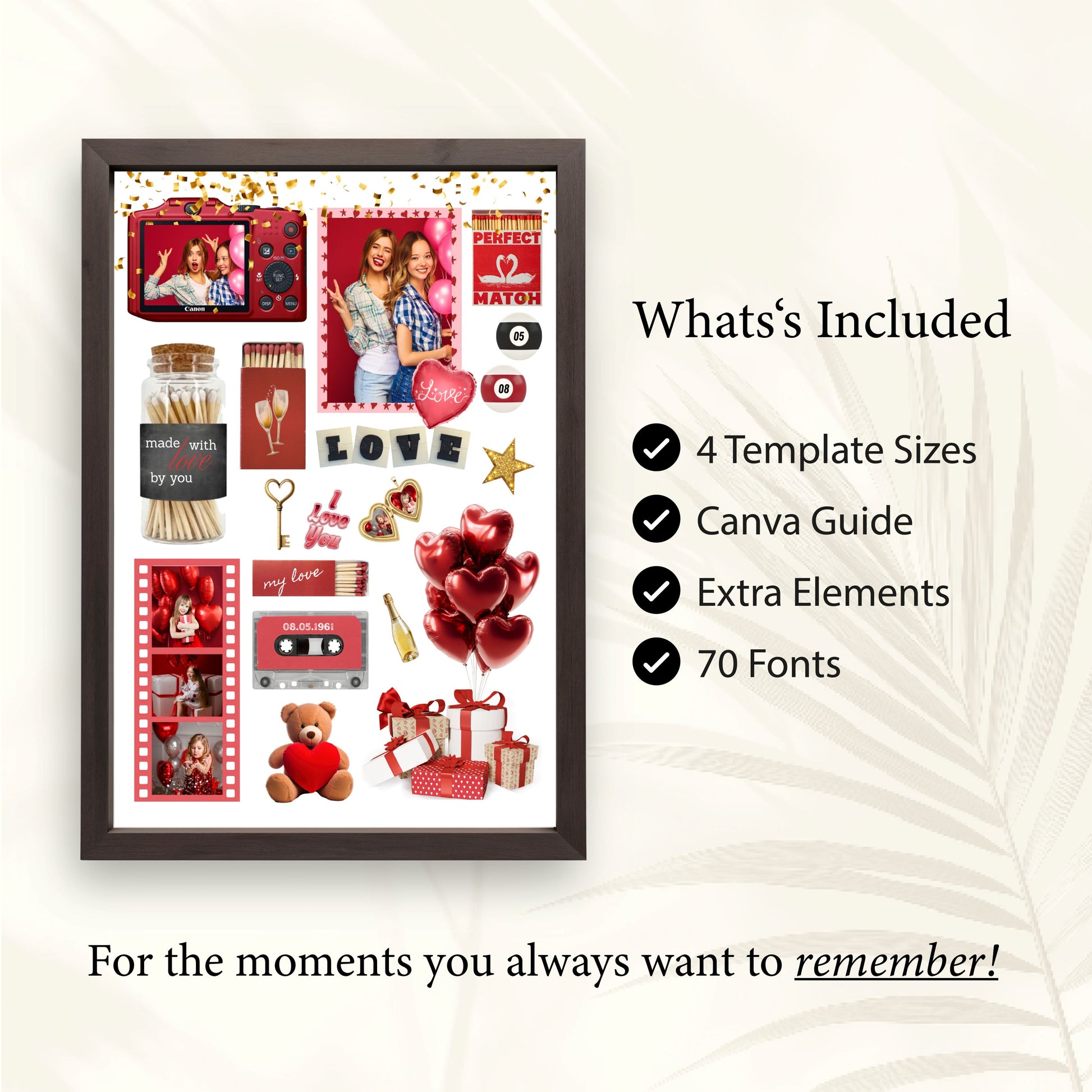 Personalisiertes Matchbook-Poster Canva-Template Paket mit 4 Größen, 70 Schriftarten und zusätzlichem Design-Guide.