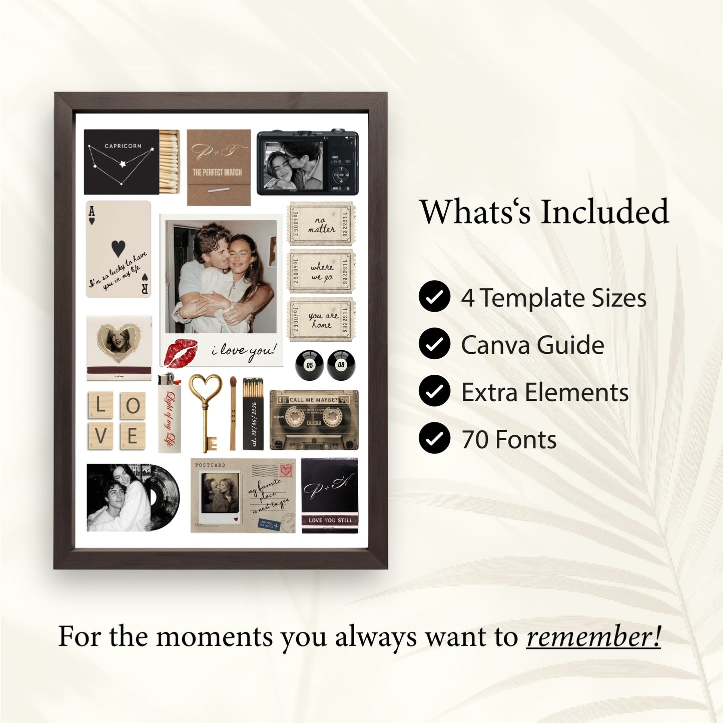 Personalisiertes Matchbook-Poster Set mit 4 Vorlagengrößen, Canva-Guide und extra Elementen als digitaler Download.
