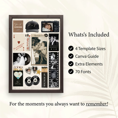 Übersicht des digitalen Matchbook-Poster-Sets: 4 Vorlagengrößen, Canva-Guide und über 70 Schriftarten inklusive.