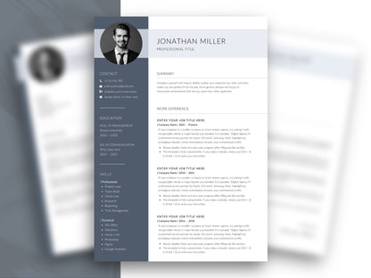 Moderne Lebenslauf Vorlage für Word und Canva mit einer übersichtlichen Struktur für ein professionelles CV Template.