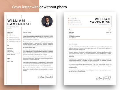 Elegante Lebenslauf Vorlage Word & Canva in Terracotta mit passendem Anschreiben, wahlweise mit oder ohne Bewerbungsfoto gestaltet | Louvion.de