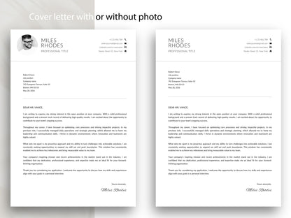 Anschreiben Vorlage Word & Canva mit und ohne Bewerbungsfoto, passend zur Lebenslauf Vorlage für professionelle Bewerbungen und Musterbewerbungen.