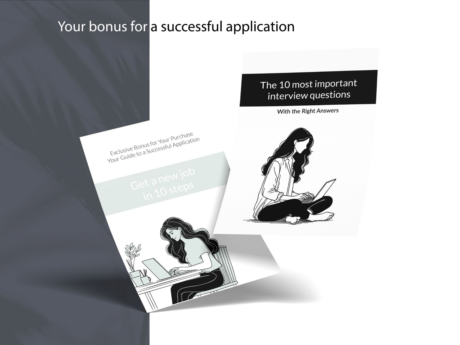 Bonus-Ratgeber zur Bewerbung mit Interviewfragen und 10-Schritte-Guide, passend zur Lebenslauf Vorlage Word & Canva.