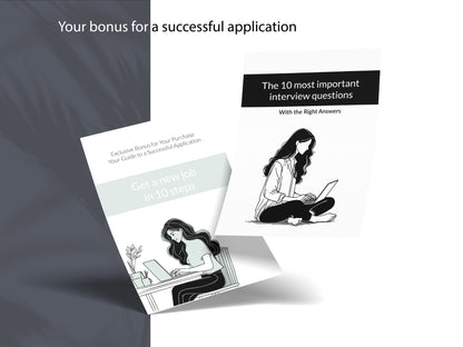 Bonus-Ratgeber zur Bewerbung mit Tipps für den neuen Job und wichtige Interviewfragen, passend zur professionellen Lebenslauf Vorlage