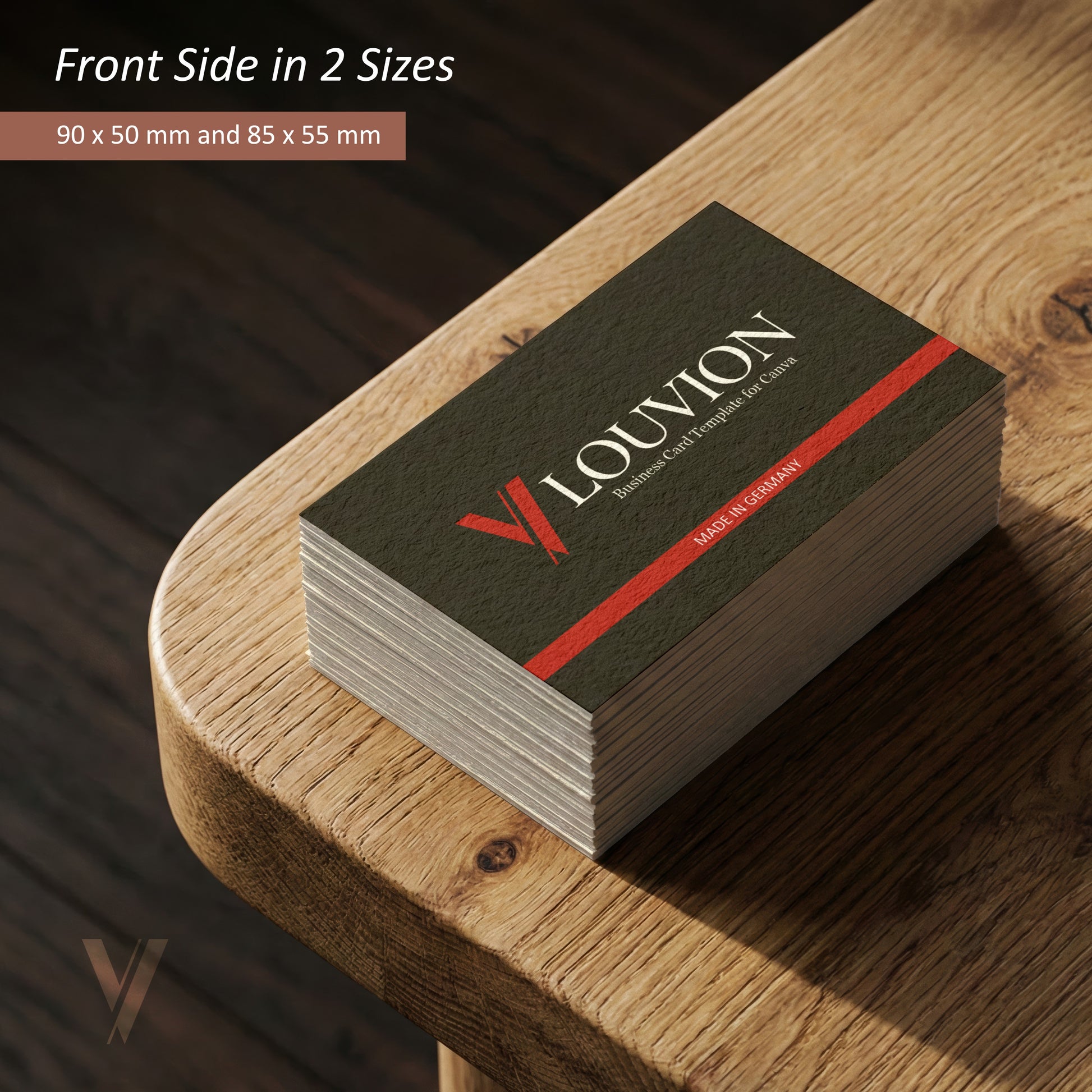 Visitenkarten Vorlage für Canva in zwei Größen als digitaler Download für ein professionelles Business Branding Kit Design.