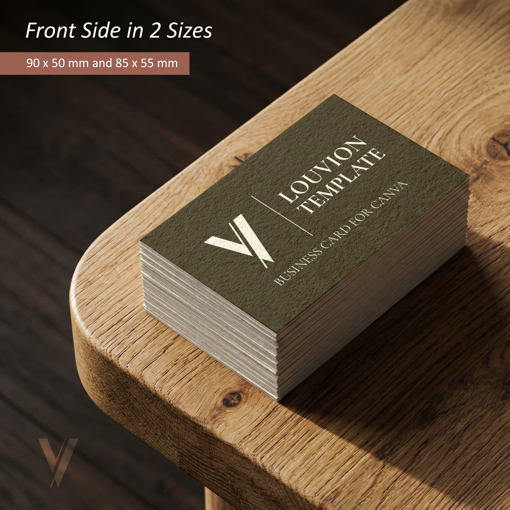 Visitenkarten DIY Mockup Set mit Vorlage für Logo Items in zwei Größen als professionelles Business Branding Design Kit.