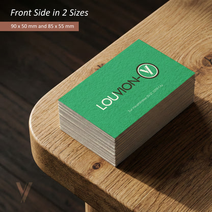 Personalisiertes Visitenkarten Mockup Set mit Logo in zwei Größen als Canva Template für professionelles Business Branding.