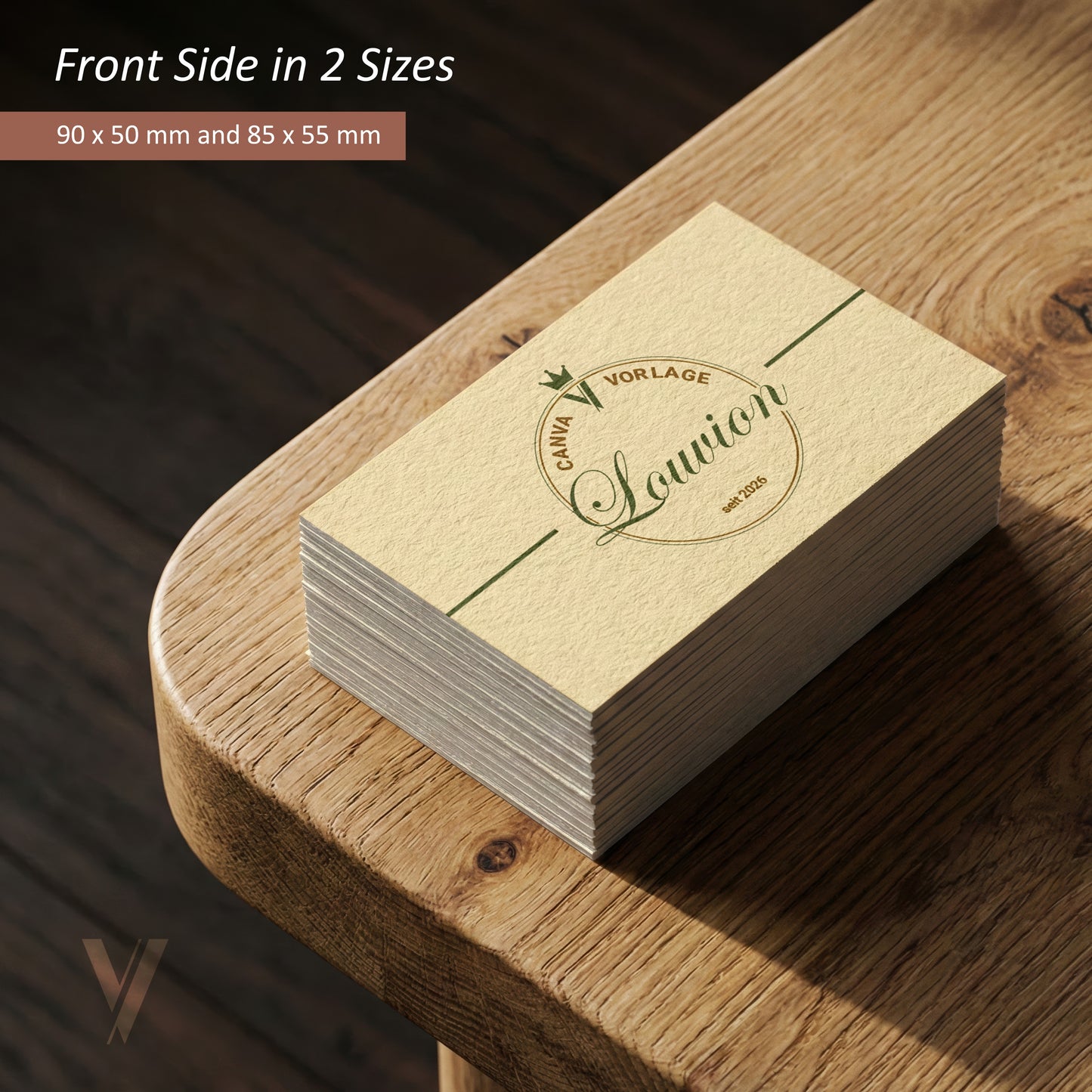 Canva Vorlage für Visitenkarten in zwei Größen als digitaler Download für ein professionelles Startup Branding DIY Design.