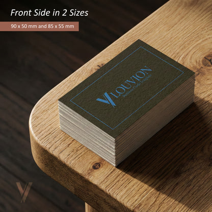Personalisierte Visitenkarten Vorlage in zwei Größen als digitaler Download für Startups mit modernem Logo-Design.