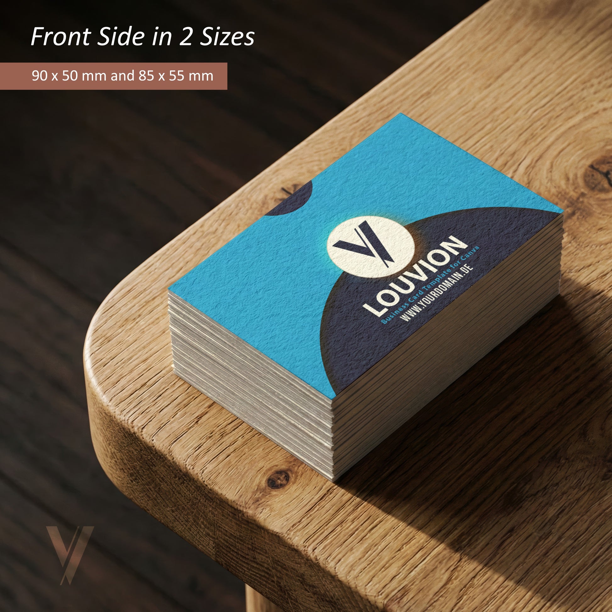 Visitenkarten Vorlage in zwei Größen als digitaler Download für Canva, ideal für ein professionelles Branding Design.