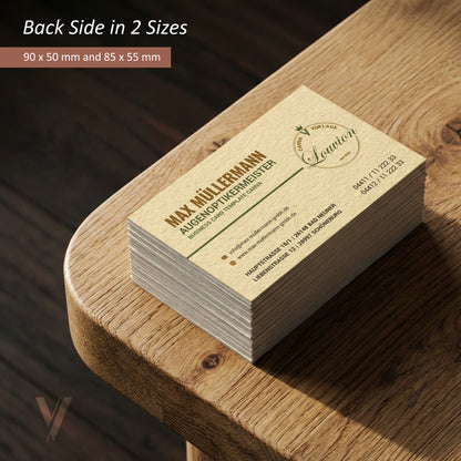 Rückseite der Visitenkarten Canva Vorlage in zwei Größen für Startup Branding mit Business Icons als digitaler Download.