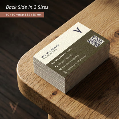 Visitenkarten mit QR-Code Vorlage in zwei Größen für Business Branding als DIY Mockup Set im Canva Design Kit.