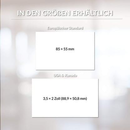 Visitenkarten Vorlage für Canva mit zwei Standardformaten für Europa (85 × 55 mm) sowie USA & Kanada (3,5 × 2 Zoll) – Louvion.de