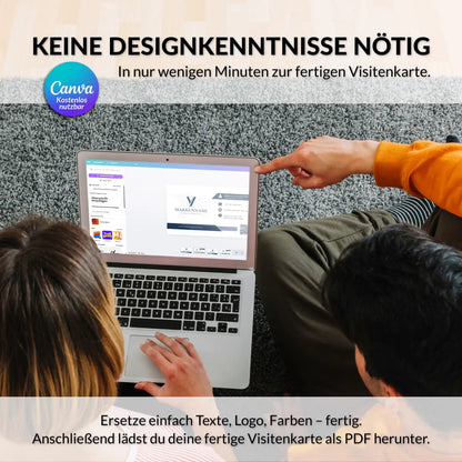 Visitenkarten Vorlage in Canva bearbeiten, Texte, Logo und Farben einfach anpassen, druckfertig für Europa und USA/Kanada, Louvion.de